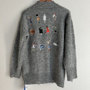 Ader Error EMBROIDERED KNITTED SWEATER SIZE L Grey